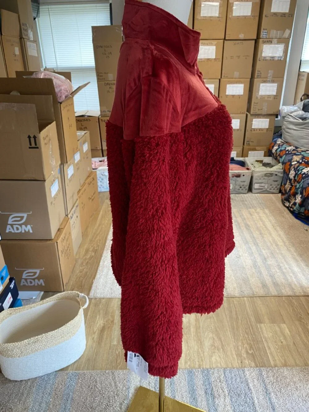 NEW Tommy Hilfiger Sherpa Velour Lounge Set Red Size M